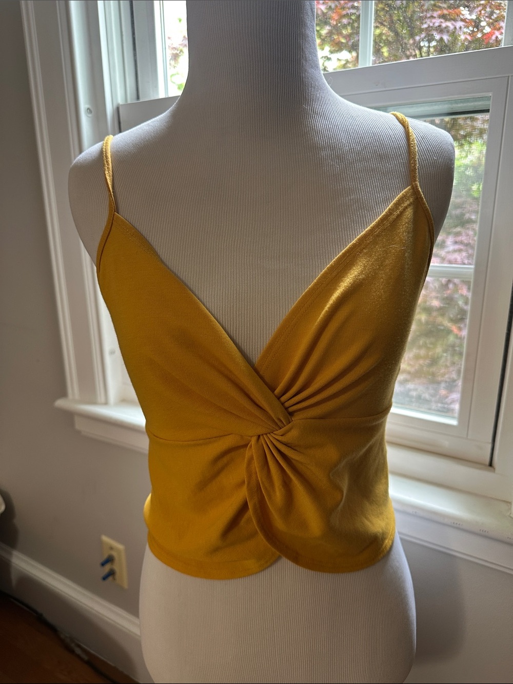 Women’s gold  Twist-Front Cami Tank Top